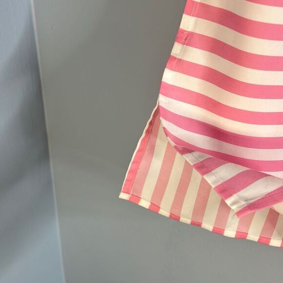 Foxcroft NYC Heritage Non Iron Shaped Tunic Sz 4 pink and white striped - Picture 4 of 9